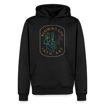 Chemise de modélisation de ballon, soufflant la vie dans l’Art - Sweat à capuche Premium bio Homme - noir - Devant - Nico (187cm)
