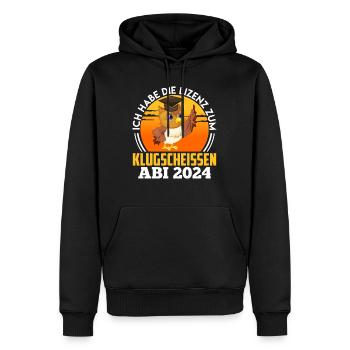 Abiturientin Lizenz zum Klugscheißen Abitur - Männer Premium Bio Hoodie - Schwarz - Vorne - Nico (187cm)