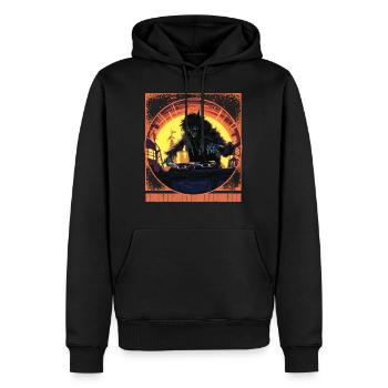 Werwolf DJ Halloween T-Shirt - Männer Premium Bio Hoodie - Schwarz - Vorne - Nico (187cm)