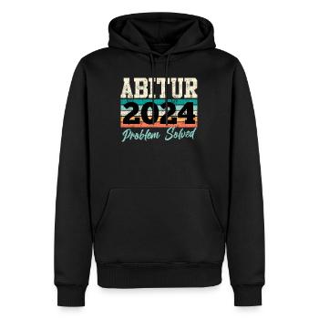 Abitur 2024 Problem Solved Abiturienten Lustiges - Männer Premium Bio Hoodie - Schwarz - Vorne - Nico (187cm)