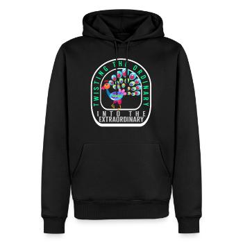 Balloon Modelling Shirt, Twisting The Ordinary - Men’s Premium Organic Hoodie - black - Front - Nico (187cm)