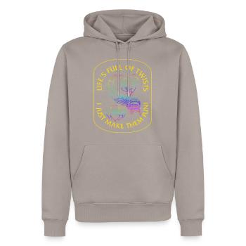 Ballon-Modellierhemd, das Leben ist voller Wendungen - Männer Premium Bio Hoodie - Taupe - Vorne - Nico (187cm)