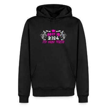 Abitur 2024 ABI Terminé Obtention du diplôme d’Abitur - Sweat à capuche Premium bio Homme - noir - Devant - Nico (187cm)