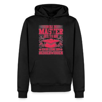Endlich Master Habe die Lizenz zum Besserwissen - Männer Premium Bio Hoodie - Schwarz - Vorne - Nico (187cm)