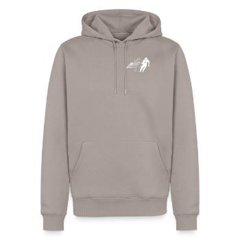Chemise d’Halloween, terrain de football fantôme qui s’estompe - Sweat à capuche Premium bio Homme - taupe - Devant - Nico (187cm)