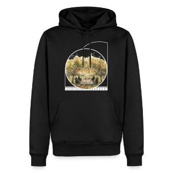 Ghostly Orchard Buchclub Halloween Cottagecore - Männer Premium Bio Hoodie - Schwarz - Vorne - Nico (187cm)