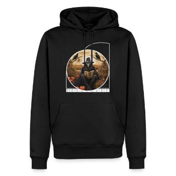 Halloween Vogelscheuche Buch Picknick Cottagecore - Männer Premium Bio Hoodie - Schwarz - Vorne - Nico (187cm)