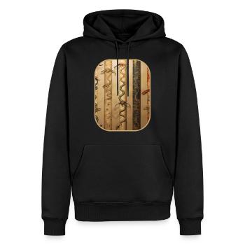 Défilement Lézards rampants Intrigue artistique T Shirt - Sweat à capuche Premium bio Homme - noir - Devant - Nico (187cm)