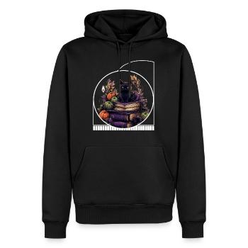 Cottagecore Witch’s Reading Nook Halloween Cozy - Sweat à capuche Premium bio Homme - noir - Devant - Nico (187cm)