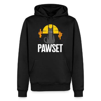 Chemise de Cowboy, pawset Cowboy chat au coucher du soleil Tee, - Sweat à capuche Premium bio Homme - noir - Devant - Nico (187cm)