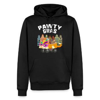 Chemise de Mardi Gras, Pawty Gras flotteur en forme de géant - Sweat à capuche Premium bio Homme - noir - Devant - Nico (187cm)