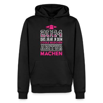 2024 Das Jahr in dem Coole Mädchen Abitur Machen - Männer Premium Bio Hoodie - Schwarz - Vorne - Nico (187cm)