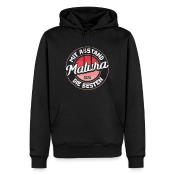 MATURA 2024 Mit Abstand die Besten Maturantin - Männer Premium Bio Hoodie - Schwarz - Vorne - Nico (187cm)