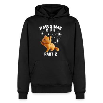 Friendship Shirt, Pawsome Duo Part 2 Cat High - Men’s Premium Organic Hoodie - black - Front - Nico (187cm)