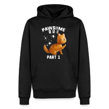 Friendship Shirt, Pawsome Duo Part 1 Cat High - Men’s Premium Organic Hoodie - black - Front - Nico (187cm)