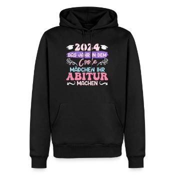 2024 Das Jahr in dem Coole Mädchen Abitur Machen - Männer Premium Bio Hoodie - Schwarz - Vorne - Nico (187cm)