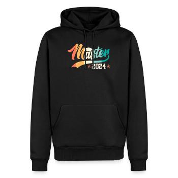 Master 2024 Masterabschluss Bestanden - Männer Premium Bio Hoodie - Schwarz - Vorne - Nico (187cm)
