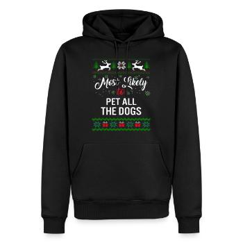 Am ehesten werden alle Hunde gestreichelt Hemd, Damen - Männer Premium Bio Hoodie - Schwarz - Vorne - Nico (187cm)