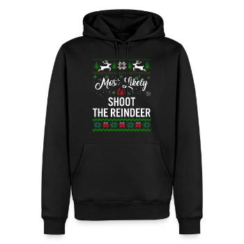 Le plus susceptible de tirer sur le renne chemise, femmes - Sweat à capuche Premium bio Homme - noir - Devant - Nico (187cm)