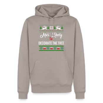 Am wahrscheinlichsten, um das Baumhemd zu dekorieren, Damen - Männer Premium Bio Hoodie - Taupe - Vorne - Nico (187cm)