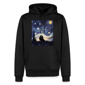 Romantisches Sternenhemd Valentinstag - Männer Premium Bio Hoodie - Schwarz - Vorne - Nico (187cm)