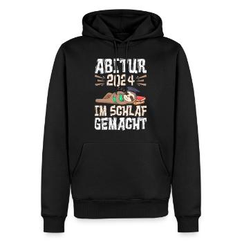 Abi 2024 Abitur Im Schlaf Geamcht Faultier Lustig - Männer Premium Bio Hoodie - Schwarz - Vorne - Nico (187cm)