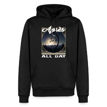 Après, ganztägiger Ski, mondbeschienene Bergbeweger - Männer Premium Bio Hoodie - Schwarz - Vorne - Nico (187cm)