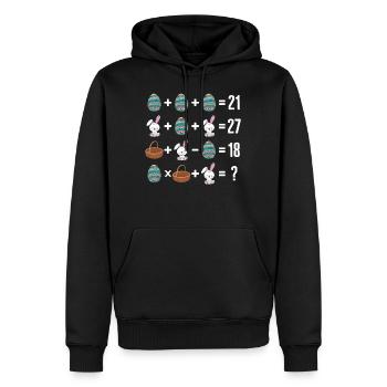 Math Shirt, Math Order Of Operation Easter Egg - Men’s Premium Organic Hoodie - black - Front - Nico (187cm)