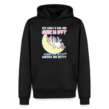 Abi Geschafft Abitur Kann ich wieder ins Bett - Männer Premium Bio Hoodie - Schwarz - Vorne - Nico (187cm)