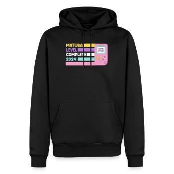 MATURA Level Complete 2024 Maturantin Funny - Men’s Premium Organic Hoodie - black - Front - Nico (187cm)