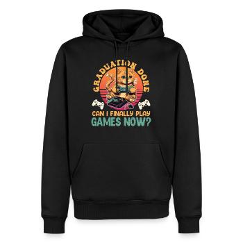 Abiturient Graduation Done Can I Play Games Now? - Men’s Premium Organic Hoodie - black - Front - Nico (187cm)