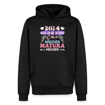 2024 : l’année où les filles cool sont diplômées - Sweat à capuche Premium bio Homme - noir - Devant - Nico (187cm)