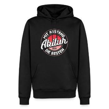Abi 2024 Abitur Mit Abstand die Besten Lustiges - Männer Premium Bio Hoodie - Schwarz - Vorne - Nico (187cm)