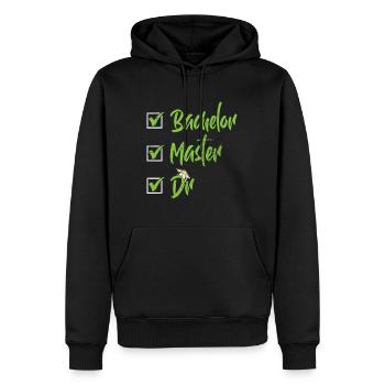Baccalauréat Maître Dr. Doctorat Réussi - Sweat à capuche Premium bio Homme - noir - Devant - Nico (187cm)