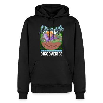 Paleontology Shirt, Dino-Rific Discoveries Tee, - Men’s Premium Organic Hoodie - black - Front - Nico (187cm)