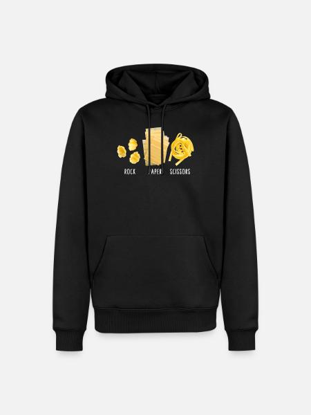Italienisches Hemd, Schere-Stein-Papier-Pasta-Tee, - Männer Premium Bio Hoodie - Schwarz