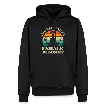 Inspirez Faits Expirez Des conneries Drôle Zen Bouddhiste - Sweat à capuche Premium bio Homme - noir - Devant - Nico (187cm)