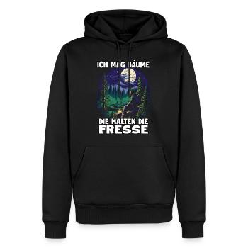 Randonnée T Trekking Outfit Motif De Randonnée - Sweat à capuche Premium bio Homme - noir - Devant - Nico (187cm)