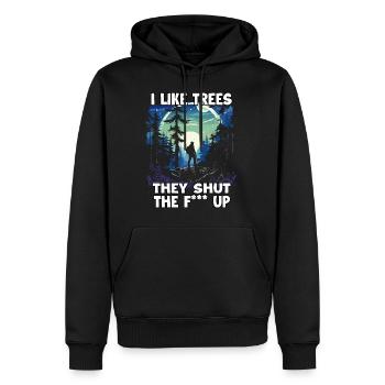Lustiges Wander T für Naturliebhaber als - Männer Premium Bio Hoodie - Schwarz - Vorne - Nico (187cm)