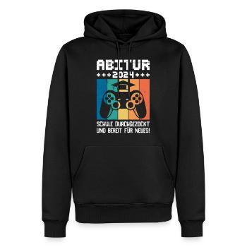 Abitur 2024 Abi School Gambled Through High School Graduate - Men’s Premium Organic Hoodie - black - Front - Nico (187cm)
