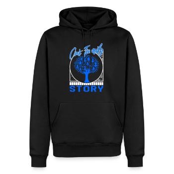 Chemise de famille, notre histoire de famille Tee-shirt, cadeau pour - Sweat à capuche Premium bio Homme - noir - Devant - Nico (187cm)