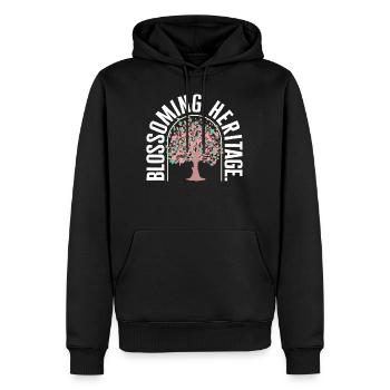 Chemise de croissance, Blossoming Heritage Tee, cadeau pour - Sweat à capuche Premium bio Homme - noir - Devant - Nico (187cm)