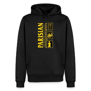 Chemise Paris, Tee-shirt des musées parisiens, cadeau pour l’Art - Sweat à capuche Premium bio Homme - noir - Devant - Nico (187cm)