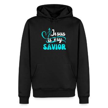Jesus Ist Mein Erlöser - Bibel Christlicher Glaube - Männer Premium Bio Hoodie - Schwarz - Vorne - Nico (187cm)