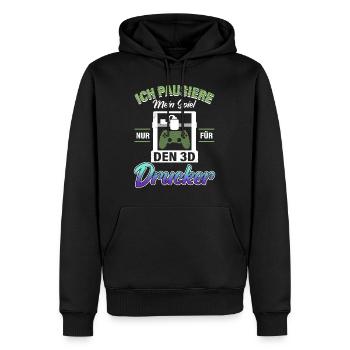 3D Druck Fan Pausiere mein Spiel nur für den 3D - Männer Premium Bio Hoodie - Schwarz - Vorne - Nico (187cm)