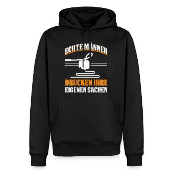 3D Druck Nerd Echte Männer Drucken Ihre Sachen - Männer Premium Bio Hoodie - Schwarz - Vorne - Nico (187cm)