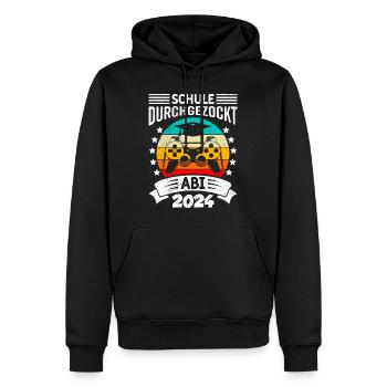 Abitur 2024 Abi School Gambled Through High School Graduate - Men’s Premium Organic Hoodie - black - Front - Nico (187cm)