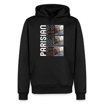 Paris Shirt, Parisian Streets Tee, Gift For Paris - Men’s Premium Organic Hoodie - black - Front - Nico (187cm)