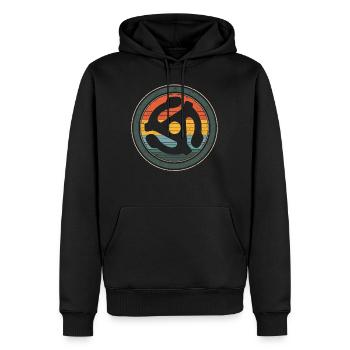 Chemise de disque vinyle, adaptateur vinyle LP Long Play - Sweat à capuche Premium bio Homme - noir - Devant - Nico (187cm)