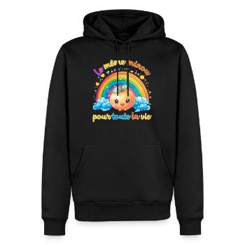 Humour EVG Cadeau Futur Marié Garçon Mariage Team - Sweat à capuche Premium bio Homme - noir - Devant - Nico (187cm)